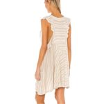 Free People Coastal Preppy Linen Tee Dress Tunic Neutral Tan Stripe Large NWT Photo 13