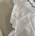 Pure Nordic | White Blouse Cold Shoulder Cutouts Pom Poms Black Stitching XS Photo 1