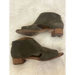 Rowen Green Suede Leather Peep Toe Cut Out Bootie Dress Shoe 8 Photo 1