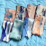 8 Piece Set Oil Painting‎ Print Satin Style Twillies Photo 0