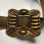 Leather Statement Belt Medallion‎ Butterfly Genuine Leather Brown Gold Metallic Photo 1