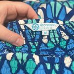 Escapada  Blue Geometric Print Blouse w/ Tassels Photo 4