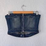 Finesse Dark Wash Denim Strapless Top Size Small Blue Photo 1
