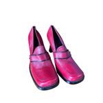 Vintage New Tothemax Red/Burgundy Chunky Block Heel Square Toe Y2K 90s size 8 Red Photo 2
