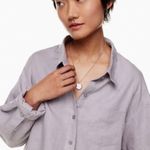 Aritzia Wilfred Free Relaxed Linen Mauve Button Down Shirt Photo 1
