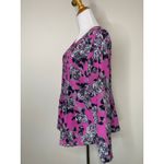 Pendleton  Pink Purple Gray Floral 100% Silk Blouse Sz 12 Photo 2