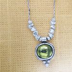 Silpada  Sterling Silver Necklace Green Glass & Sterling Beads  16.5" Photo 5