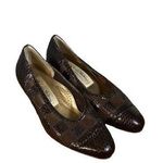 Enzo Molteni Brown Patchwork Tortoise Block Heel Slip On Shoe Women SZ 5.5 Photo 0