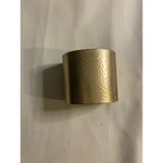 None Wide Hammered Gold Tone Metal Cuff Bracelet Statement Jewelry Photo 1