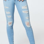 PacSun Light Blue Perfect Fit Ripped Jeggings Skinny Jeans size 25 Photo 0
