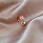 14K Rose Gold Plated Adjustable Butterfly Ring for Women Photo 3