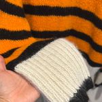 ZARA Striped Orange and Black Turtleneck Sweater Photo 4