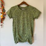 Athleta  Fastest Track Seamless Shirt Women's Large Green Ruched Athletic Gym EUC Photo 0