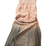 Bebe  Belted Pink Green‎ Ombre Zip Back Pleated Dress Knee Length Photo 0