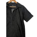 Lauren Ralph Lauren Shirt Dress Womens Small Black Petite Chambray Denim Pockets Photo 5