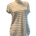 Isabel Maternity  women's black and white striped shirt with senching Photo 0