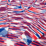Vintage Handmade Red, White & Blue Knit V Neck Sweater Photo 3