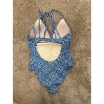 La Blanca Tile We Meet Again Blue Strappy Back One-Piece, sz 10 Photo 5