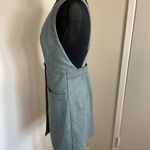 Forever 21 26.  Blue Faux Suede Pinafore Vest Mini Dress Size Medium Photo 4