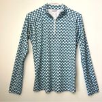 Lady Hagen  Golf Shirt Long Sleeve Blue Green White Geometric Pattern Size Small Photo 0