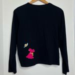 Emma Tricot Black Cardigan Sweater Colorful Clothes Embroidery Women’s Medium Photo 3