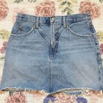 AGOLDE  Denim Skirt Womens 30 High Rise Raw Hem Mini Hipster Photo 1