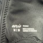 Aerie Longline Triangle Bikini Top Black Open Tie Back Stretch Neutral Size M Photo 7