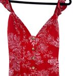 Free People Be The One Jumpsuit Floral Print Button Wide Leg Red Size 4 Photo 4