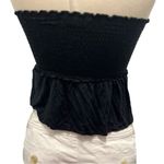 Hollister  Women’s Black Tube Top Strapless‎ Smocked Cropped Shirt Size Small Photo 1