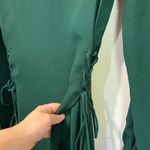 Theory Kensington Dress Green Long Sleeve Size 8 Side Lace Up Modern Work Photo 6