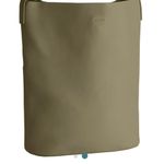 World Market Olive Green Faux Leather Minimalist Hobo Tote Bag Photo 3