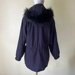Vintage Jacqueline Ferrar‎ Black Parka Coat Real Fox Fur Trim Hood XS Petite 90s Photo 4