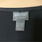 Chico's Additions by Chico’s Faux Wrap V Neck Sleeveless Slinky Dress Black 2 Photo 2