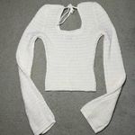 Hollister  White Long Sleeve Crochet Top Size XS Photo 3