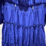Apricot Lane  Royal blue long sleeve silky mini dress with ruffle hem Photo 2