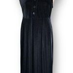 Vintage Studio Ease Black Velvet Babydoll Waist Sleeveless Vneck Maxi Dress Size 8 Photo 0