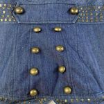 Arden B  Sz XS Y2K Chambray Studded Stud Strapless Military Style Mini Dress T210 Photo 2