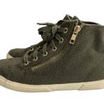 Superga  Olive Wool Felt
High Top Sneakers zipper, laces size 37 1/2 = 7 US Photo 0