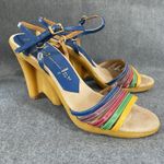 Famolare Vintage Wavy Sole Platform Shoes Wedges Sandals 70s Size 7.5 M FLAWED Brown Photo 0