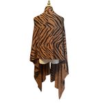 Animal Print Knit Wrap Scarf Brown Black OS Photo 1