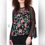 ELVI 12(US) Sheer Mesh Floral Embroidered Bell Photo 2