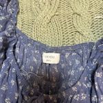 Breath of Youth Blue Floral Long Sleeve Bow Detail Top Photo 2