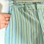 Caribbean Joe  Cropped Pants 10 Capris Blue Green Stripes Pockets Lightweight Photo 1