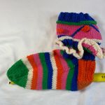Handmade ‎ Knit socks with ruffle Colorful Photo 5