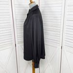 EXPRESS Satin Rhinestone Button Up Blouse Shirt Black Large Photo 1