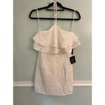Lulus  Halter White purely simple ruffle mini Dress Size Small NWT Photo 2
