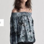 One Teaspoon One Teaspoons NWT Moon Ridge Sugar Top - Blue Size XS Tie Dye Boho Off Shoulder Photo 0