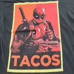 Marvel Shirt Size Medium Tacos Deadpool Graphic Tee Comics Graphic Print T-Shirt Unisex Photo 3