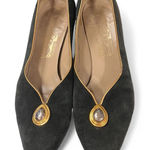 Salvatore Ferragamo Vintage Black Suede Block Kitten Heels size 8 B Photo 0