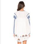 Free People NWT  Ivory Embroidered‎ Floral Wild Horses Mini Dress Peasant Boho S Photo 13